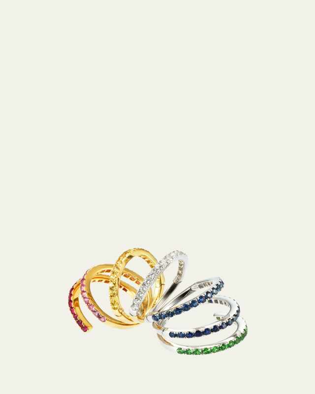 18K Connector Rainbow Ring
